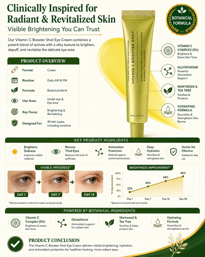 Pure Vitamin C & Glutathione Booster Serum for Radiant, Healthy-Looking Skin, 1.01 fl oz