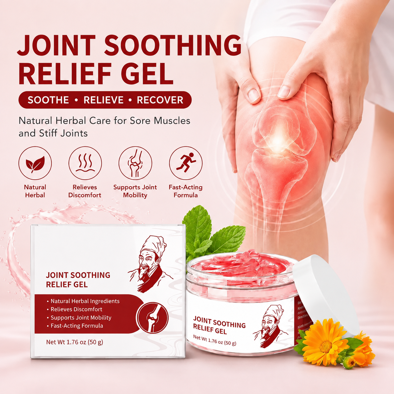 Deep Warming Massage Gel - Natural Herbal Wellness Therapy Solution, Menthol & Plant Extracts Treatment for Neck, Back Relief