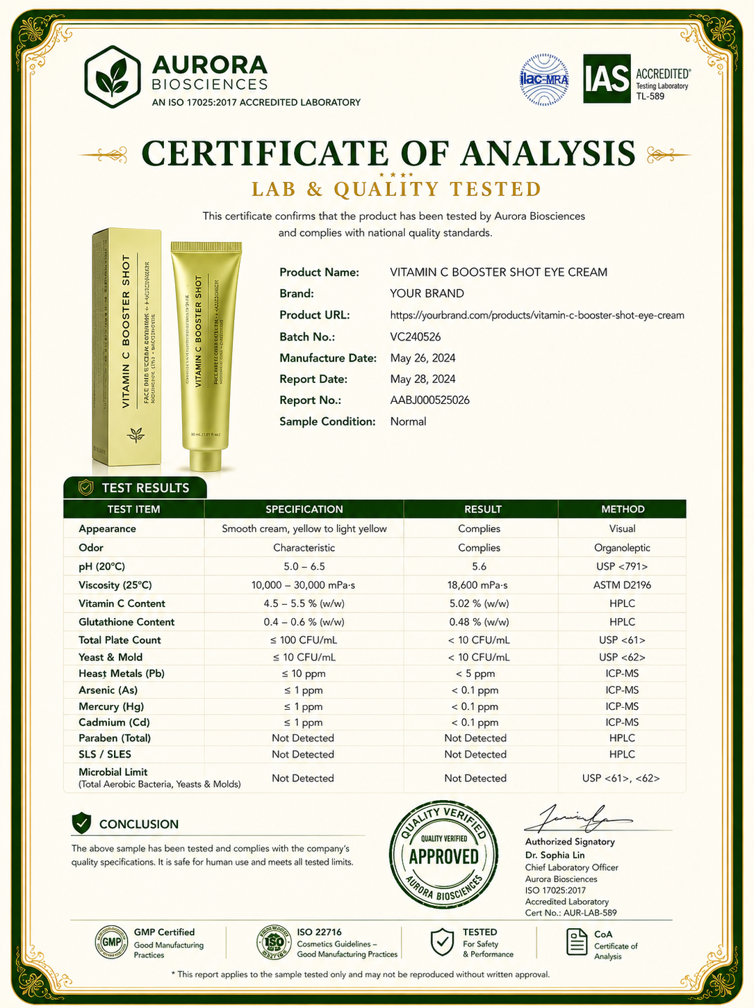 Pure Vitamin C & Glutathione Booster Serum for Radiant, Healthy-Looking Skin, 1.01 fl oz